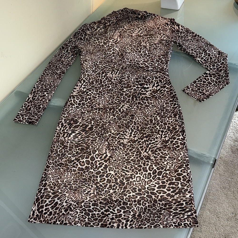 The Limited Leopard Print Ruched Dress Size M NWT Animal Print - Picture 6 of 11